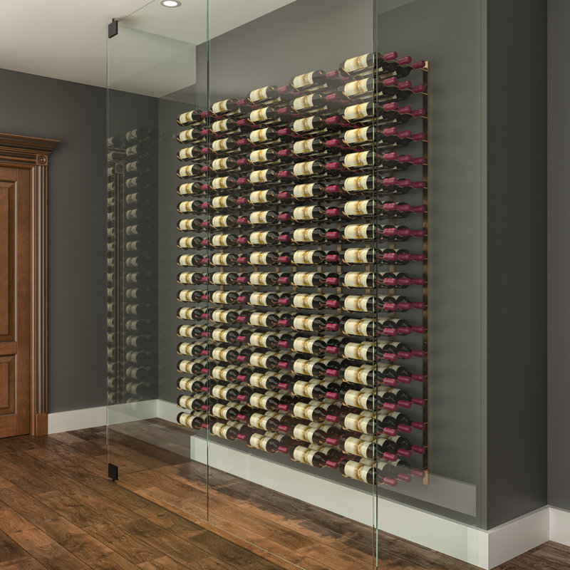 Indurial 54 Bottle Wall Mounted Wine Bottle Rack Brushed Nickel